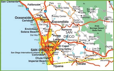 Cities near San Diego.